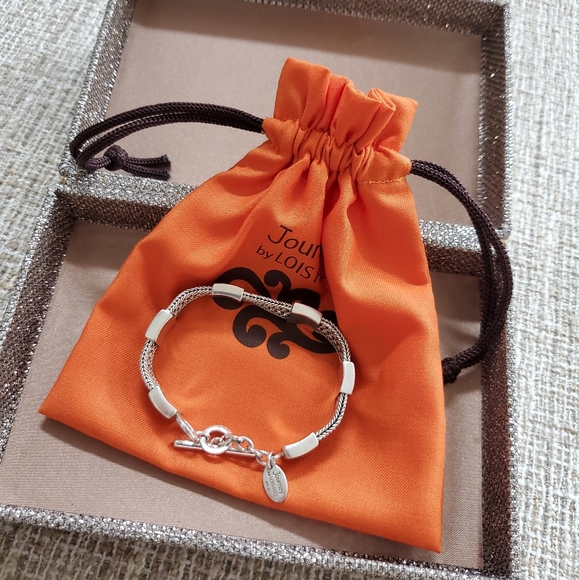 Journey by Lois Hill Sterling Woven Station Bracelet - Picture 2 of 9